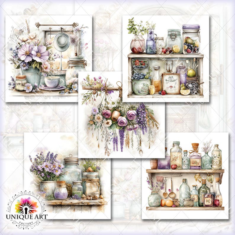 rustic cozy kitchen art prints under $7 shipped |... Rustic Cozy Kitchen Vol.02, Printable 25 JPG Image, Cozzy Cottage Junk ...