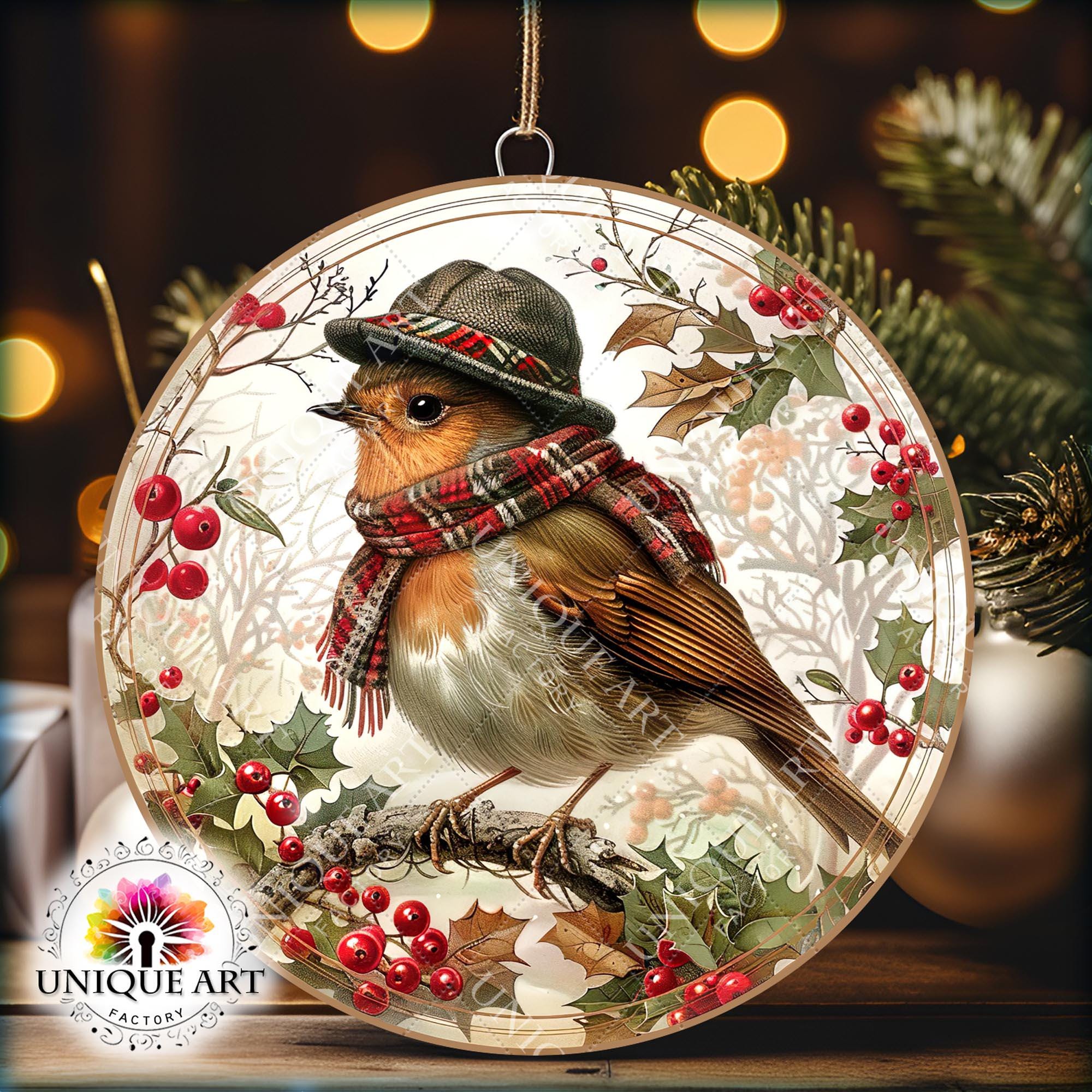 Christmas Robin Bird - Round Clipart Bundle, Printable 16 PNG Image ...