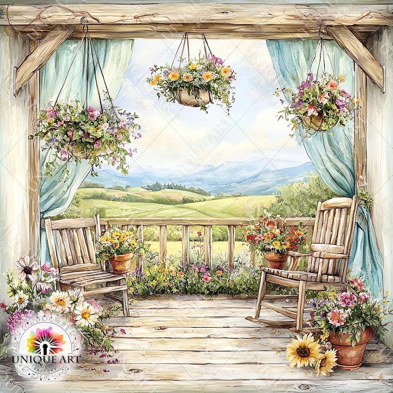 Spring Porch Junk Journal Pages, 21 Vintage Garden Veranda Digital ...