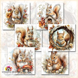 Squirrel Life, Spring Animals, Floral Cliparts, Printable HQ 32 JPG ...