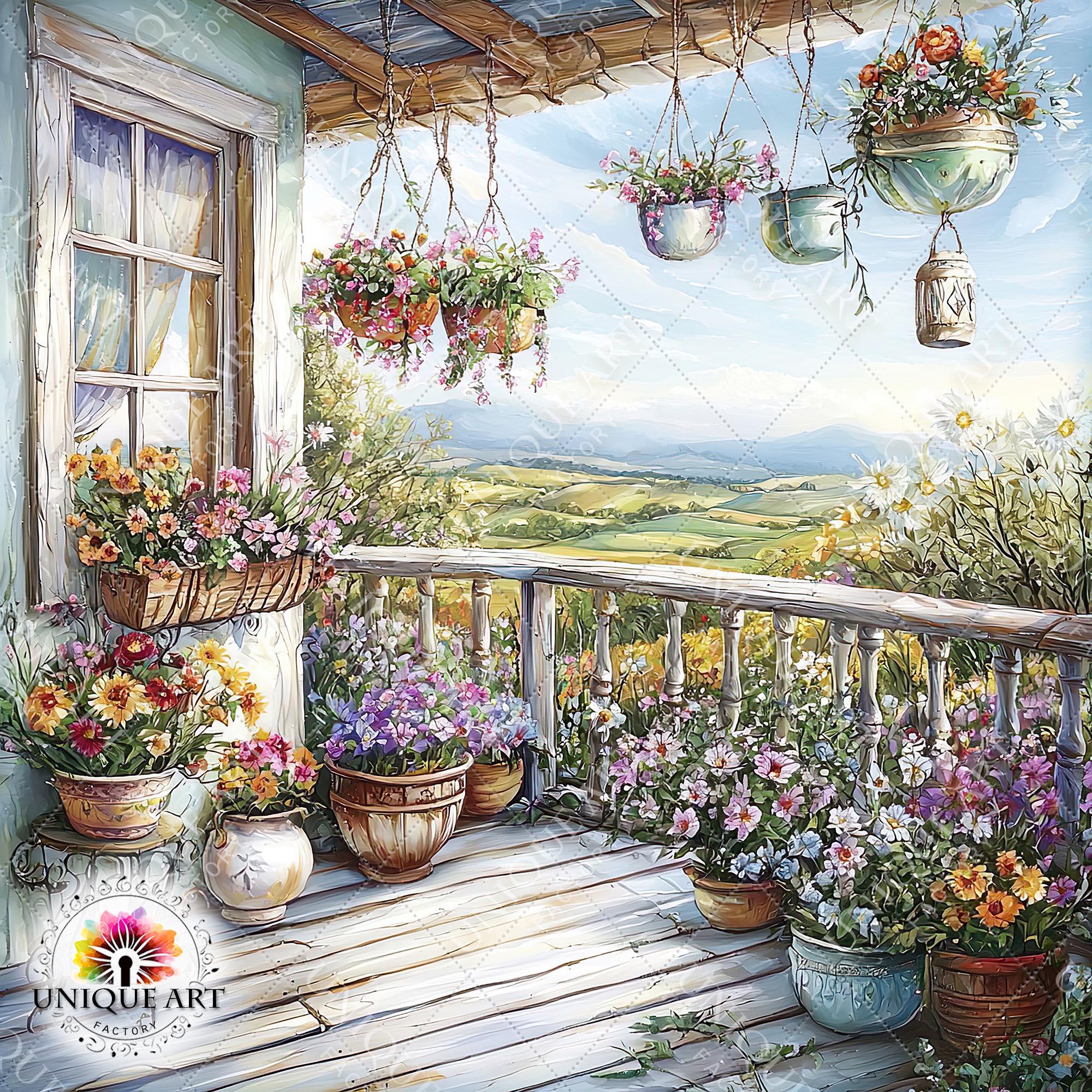 Spring Porch Junk Journal Pages, 21 Vintage Garden Veranda Digital ...