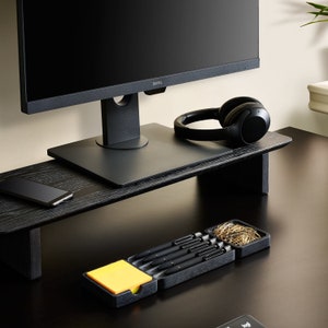 Set of 3 Trays (Essentials) |  Modern Home Office Desk Organization Set | Wooden Office & Desk Storage Accessories