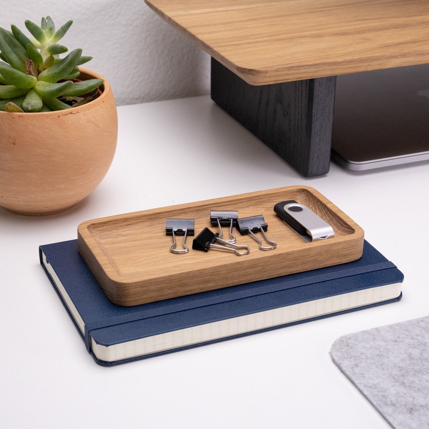 Small Desk Organization Tray essentials. Catchall Tray for Desk or
