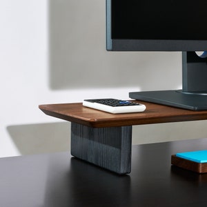 Dual Monitor Desk Shelf, Wooden Monitor Stand, Monitor Riser, Computer Stand, Home Office Desk Accessories, Desk Organization