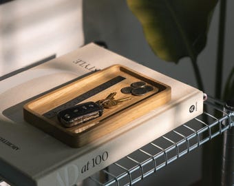 Modhaus Catchall Tray for Desk Organization, Jewelry Tray, Office Storage and Organization, Wood Valet Tray, Gift for Him or Her