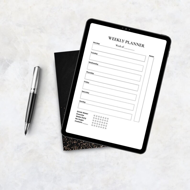 A4 Minimal Weekly Planner | Printable, Editable Canva Template (PDF) - Etsy