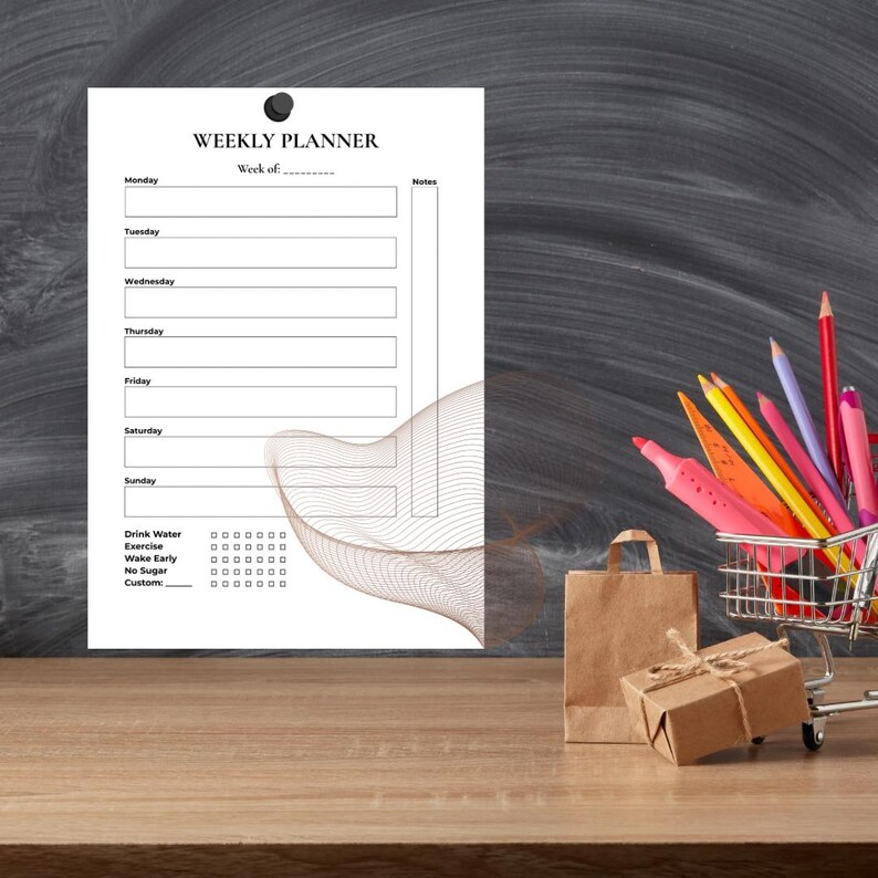 A4 Minimal Weekly Planner | Printable, Editable Canva Template (PDF) - Etsy