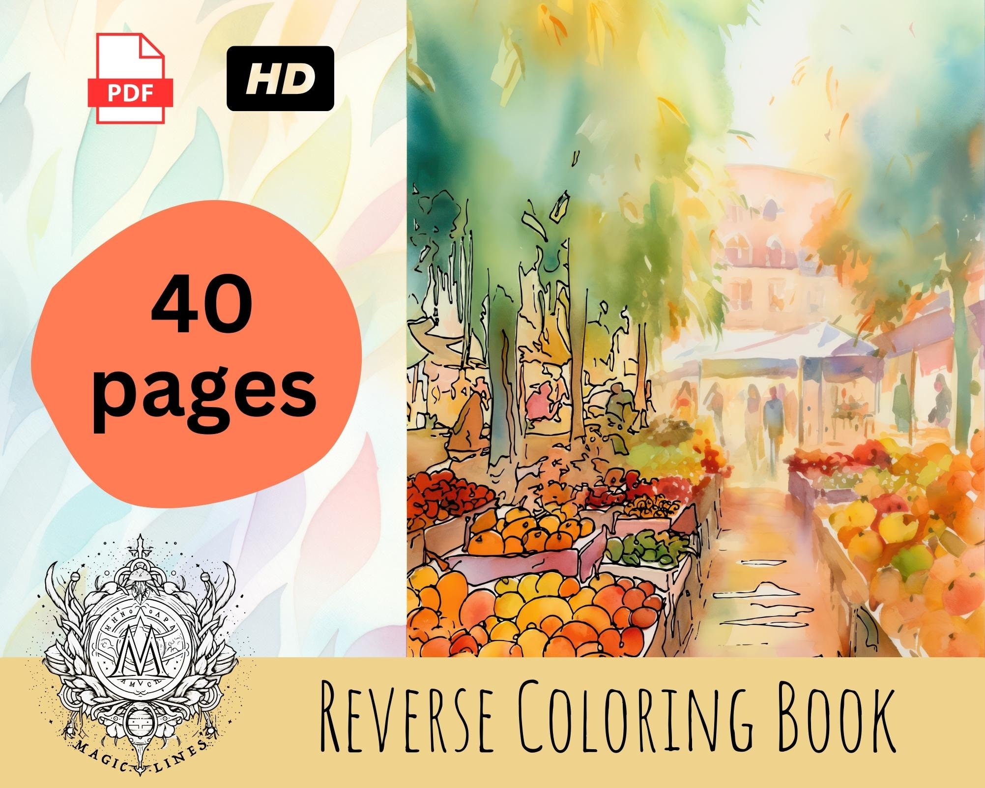 Reverse Coloring Book Horror: 40 Unique Watercolor Horror Illustrations for  Adults | for You to add your doodles, drawings, lines (Reverse Coloring