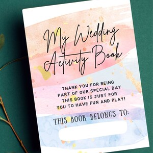 Kinderbücher für Hochzeiten | Druckbare Aktivitätskits | Malpackung für Kinder | Pastell/Rustikale Hochzeit | Herunterladbare Gastgeschenke