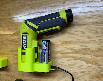 Wall Mount for Ryobi USB Lithium Driver - Charge Port for Battery