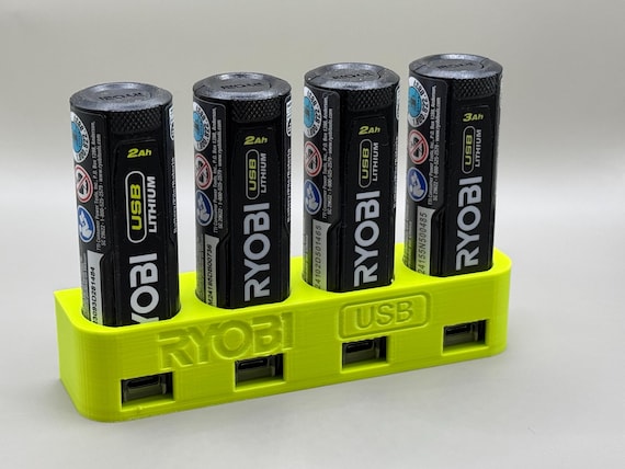 Wall Mount Storage for Ryobi USB Batteries (Holds 4 Batteries) – Link System Compatible