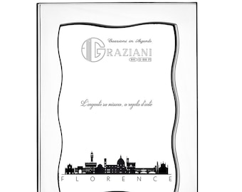 925 sterling silver photo frame polished 2 cm edge. Shaped interior in different sizes available and customizable
