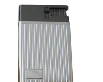 Eurojet lighter in 925 silver double flame, windproof, striped finish, rice grain and hand engraved, gift for smokers