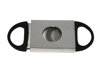 Guillotine cigar cutter coated in 925 silver with double blade