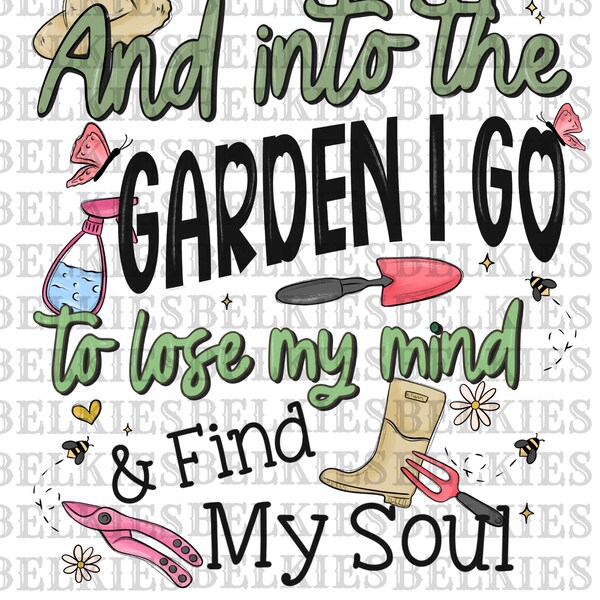 Vintage "Into The Garden I Go" Tin Sign - 12x8 Inch Cottage Core Wall Decor (Aluminum)