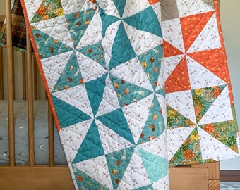 Forest Quilt Pattern, Beginner Friendly Pinwheel (PDF Download)