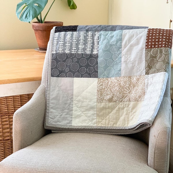 Oxford Throw Quilt Pattern, Beginner, Layer Cake Quilt (PDF Download)