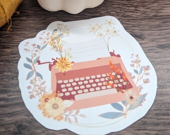 Fall Floral Typewriter Sticker