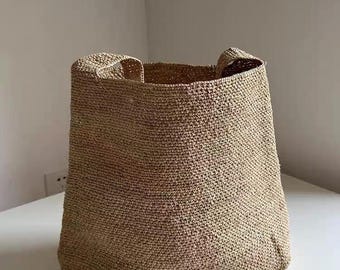 Handwoven Raffia Shoulder Bag, Natural Straw Tote, Eco-Friendly Handmade Hobo Bag, Summer Beach Bag for Women