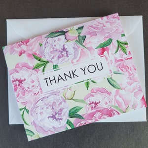 A2 FLORAL DANKE Karten Set, Pfingstrose Muster