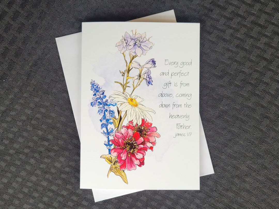 5x7 WATERCOLOR FLORAL BOUQUET Greeting Card - Etsy