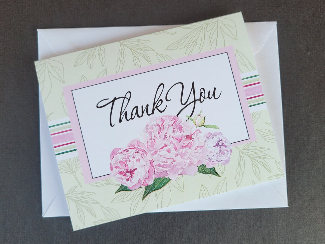 A2 PEONY THANK YOU Note Card Set, Watercolor Florals, Original Art - Etsy