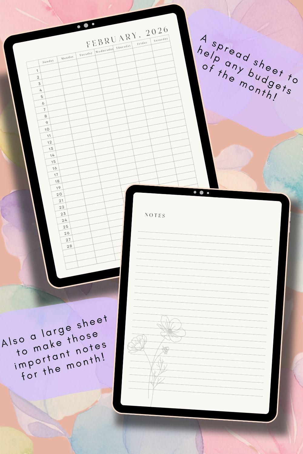 2026 Minimalist Floral Digital Planner | Daily, Weekly, Monthly (PDF ...