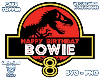 Personalized Jurassic Park Cake Topper: Printable Birthday Banner (Digital Download)