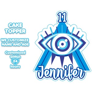Topo de bolo de mau-olhado personalizado, arquivo digital personalizado, mau-olhado imprimível, topo de bolo de mau-olhado