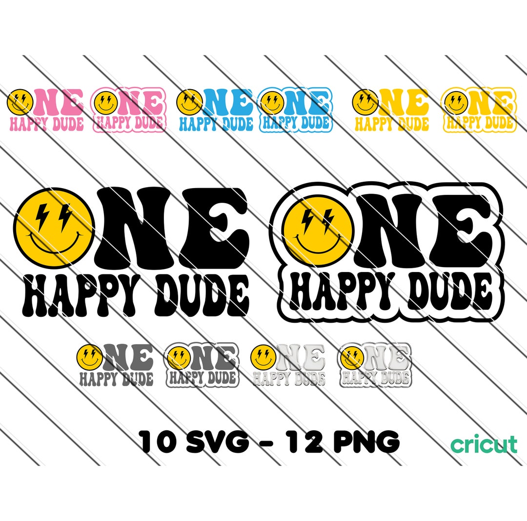 One Happy Dude Svg, Birthday Shirt Svg, Smiley Shirt, Toddler, First