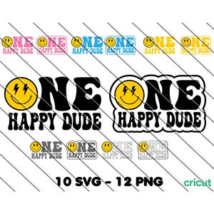 Un homme heureux Svg, anniversaire chemise Svg, chemise smiley, tout-petit, premier anniversaire, smiley chemise de fête, un heureux mec, un anniversaire, décoration de gâteau