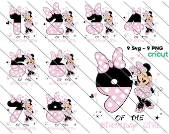 Minnie Maus Birthday Girl SVG Bundle (Digitaler Download)