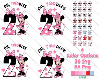 Oh Twodles Minnie Mouse SVG, PNG: 2nd Birthday Shirt (Digital Download)