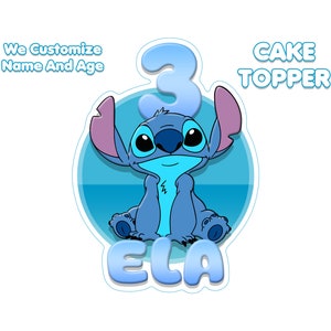 Personalized Stitch Cake Topper, Stitch Birthday Png