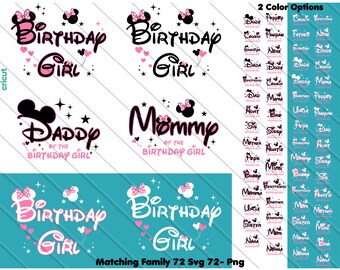 Minnie Mouse Birthday Girl Svg Png :  Matching Family (Digital Download)