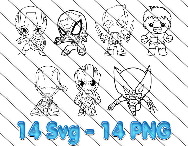 Superhero Svg, Baby Superhero Cricut Vector Bundle, Superhero DIY, Cut File For Cricut,  Silhouette, Marvel Svg, Marvels, Avengers Svg, Superhero clipart, Superhero svg, baby character svg, baby superhero svg, baby svg, cartoon svg, avengers svg pack