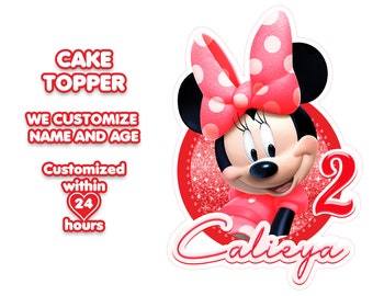 Personalized Minnie Mouse Birthday Cake Topper (Digital Download)
