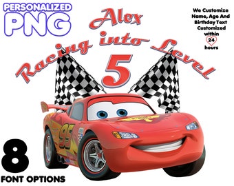 Personalized Lightning McQueen Birthday PNG: Custom Cars Shirt (Digital Download)