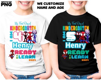 Diseño de camiseta personalizada de Spidey para jardín de infantes (PNG)