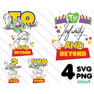 Deux à l'infini et au-delà Svg, Png, Toy Story Svg, téléchargement numérique, téléchargement immédiat