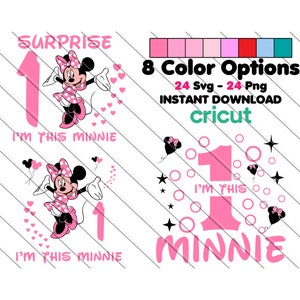 Minnie Mouse 1st Birthday SVG PNG: &quot;I&#39;m This Minnie&quot; Clipart (Digital Download)