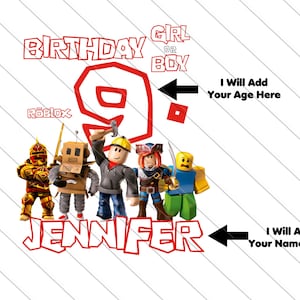 roblox birthday boy, roblox birthday girl, Personalized roblox, roblox party, PNG roblox, roblox birthday, roblox custom, roblox shirt, t-shirt roblox, digital download, digital files, personalized digital, roblox