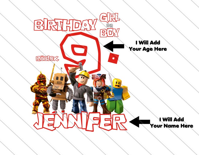 roblox birthday boy, roblox birthday girl, Personalized roblox, roblox party, PNG roblox, roblox birthday, roblox custom, roblox shirt, t-shirt roblox, digital download, digital files, personalized digital, roblox