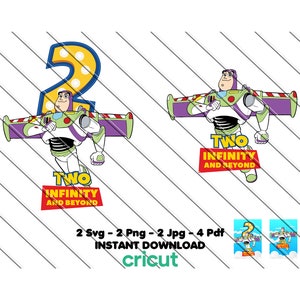 Deux à l'infini et au-delà Svg, Png, Pdf, Toy Story Svg, téléchargement numérique, téléchargement immédiat