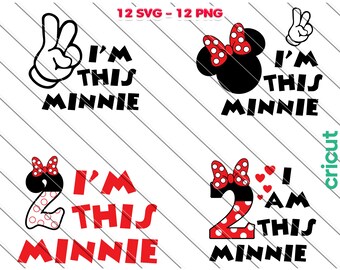 Minnie Mouse 2nd Birthday SVG, PNG Clipart (Digital Download)