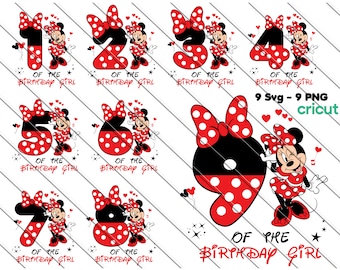 Minnie Maus Birthday Girl SVG Bundle: Cricut & PNG (Digitaler Download)