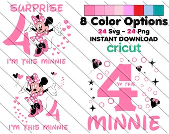 Minnie Mouse 4th Birthday SVG: "I'm This Minnie" Clip Art (Digital Download)