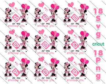 Minnie Maus Birthday Girl SVG Bundle: Cricut & Sublimationsdesigns (Digitaler Download)