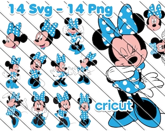 Minnie Mouse SVG Bundle: Blue Dress Clipart (Digital Files)