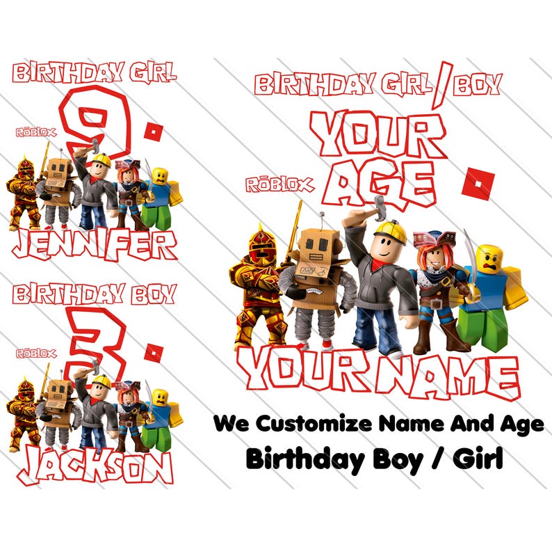 roblox birthday boy, roblox birthday girl, Personalized roblox, roblox party, PNG roblox, roblox birthday, roblox custom, roblox shirt, t-shirt roblox, digital download, digital files, personalized digital, roblox